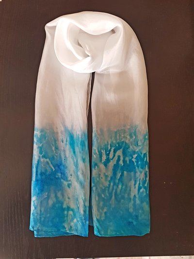 foulard en soie turquoise