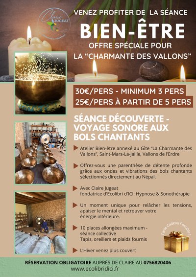 Flyer séjour bien-être tourisme moderne montage photos marron blanc noir - bien être